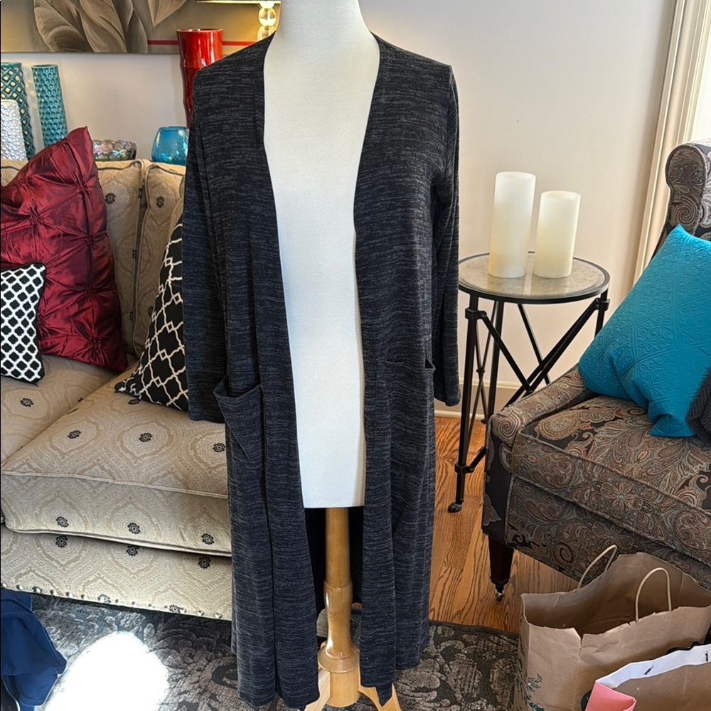 LuLaRoe black and grey Open Front Cardigan